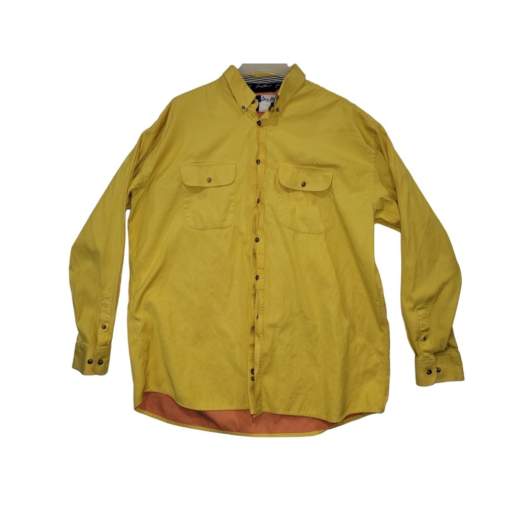 Wrangler George Strait Shirt Mens XL Yellow Western Long Sleeve Button Up Cotton